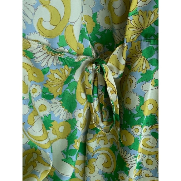 NWOT Zara Vibrant Green and Yellow Wrap Dress, Size XS - Picture 12 of 15